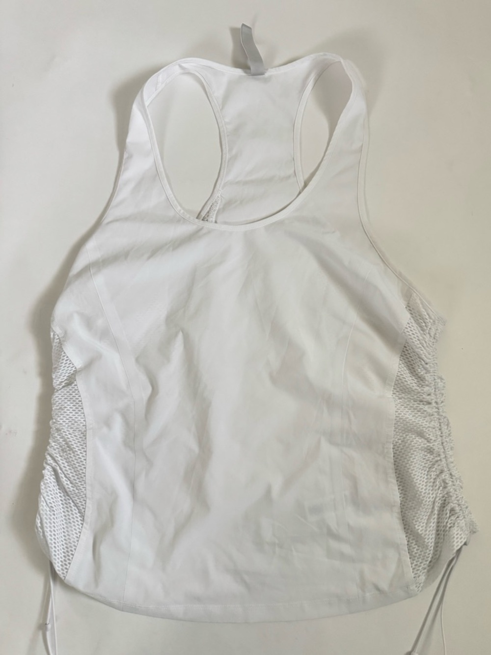 Athleta Yosemite Racerback Tank Top White Cinch Side